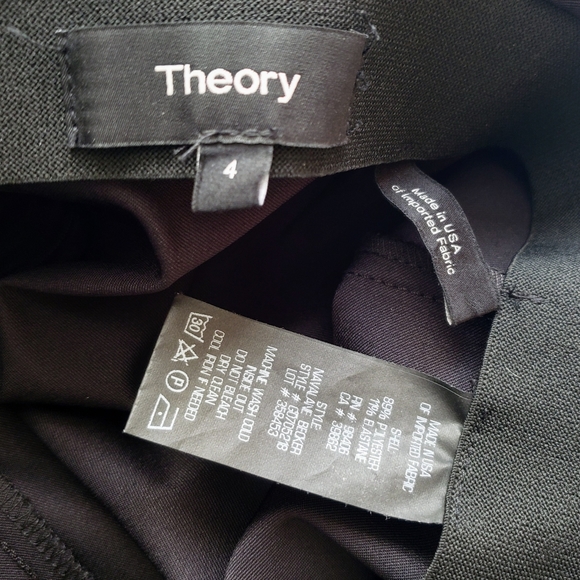 Theory Navalane Becker Skinny Pants Black Slim Fit Stovepipe Straight Trousers 4 - Picture 10 of 10